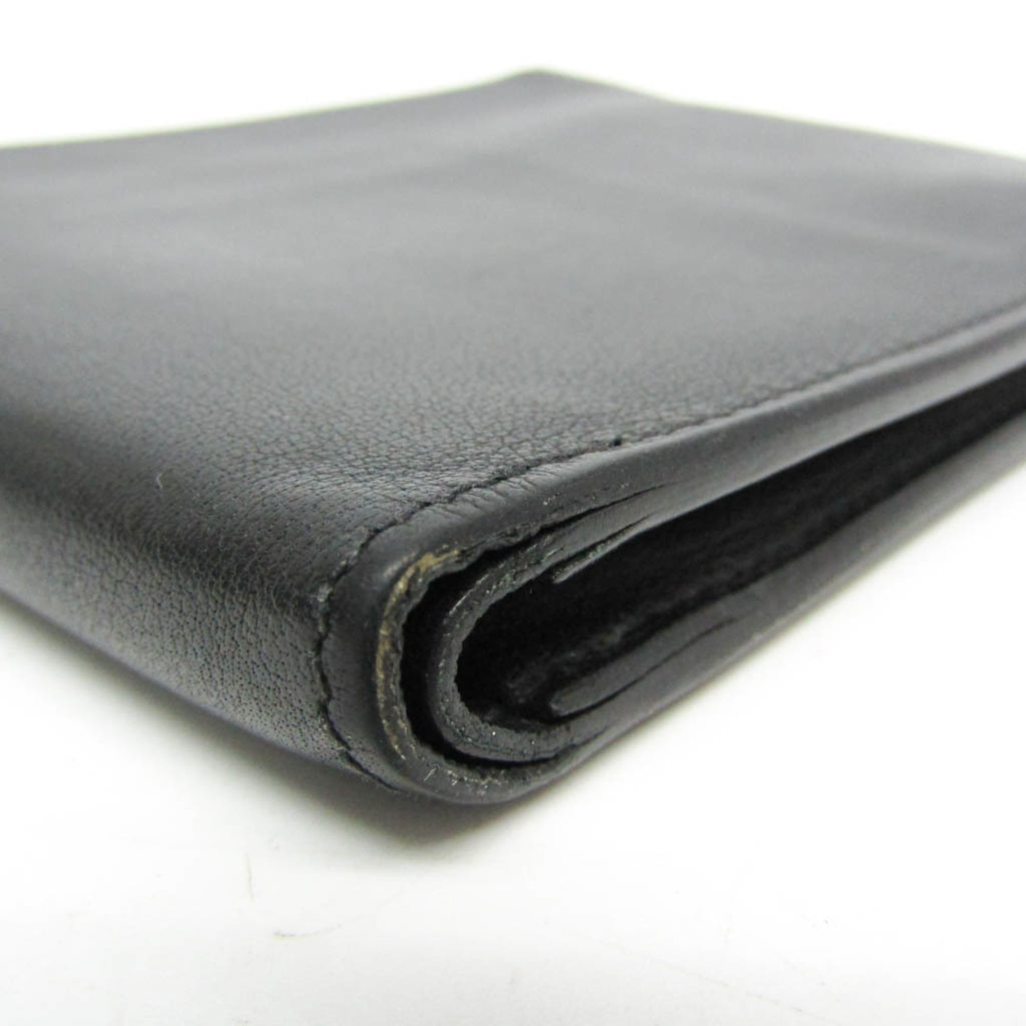 Hermes Citizen Twill Compact Men's Leather Bill Wallet (bi-fold) Black