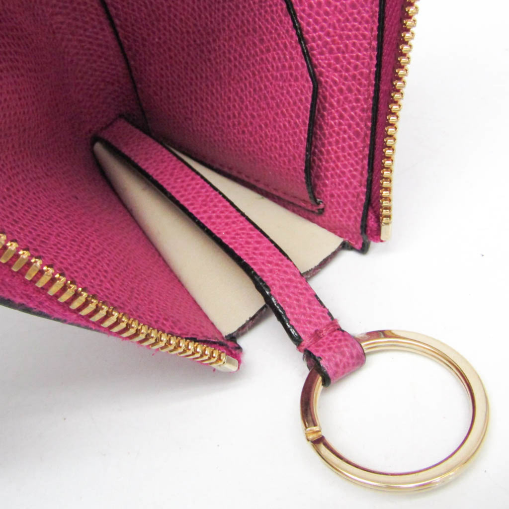 Valextra Multi-case Key Ring Men,Women Leather Coin Purse/coin Case Purple