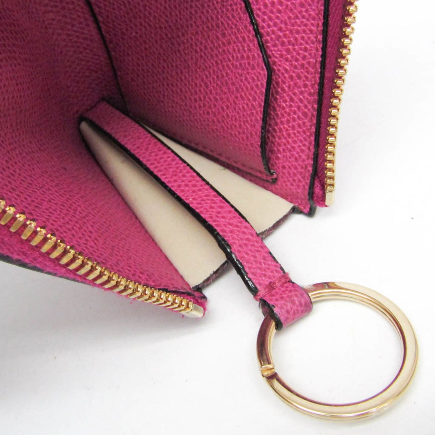 Valextra Multi-case Key Ring Men,Women Leather Coin Purse/coin Case Purple