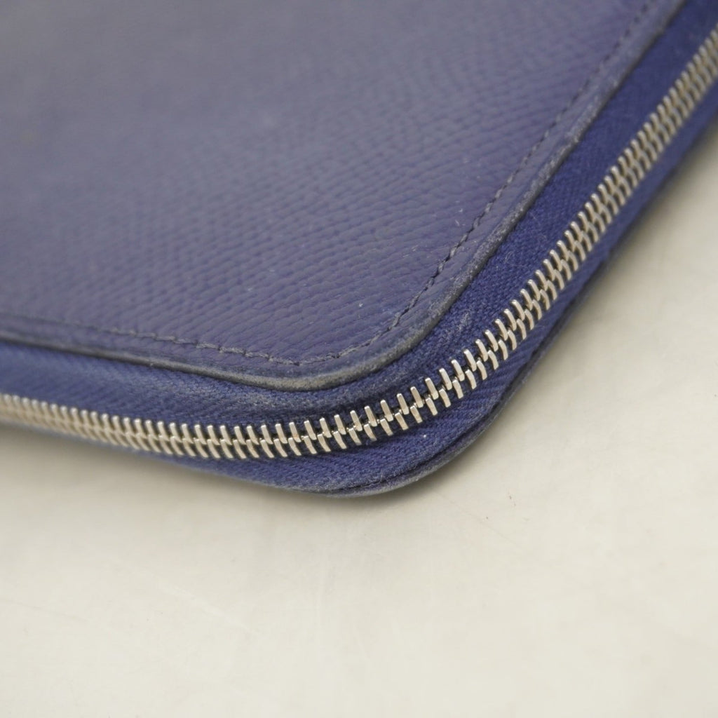 Hermes Hermès Azap Long Silk In Epsom Leather Wallet, Blue Ankle, C Stamp, Women's, P2154602