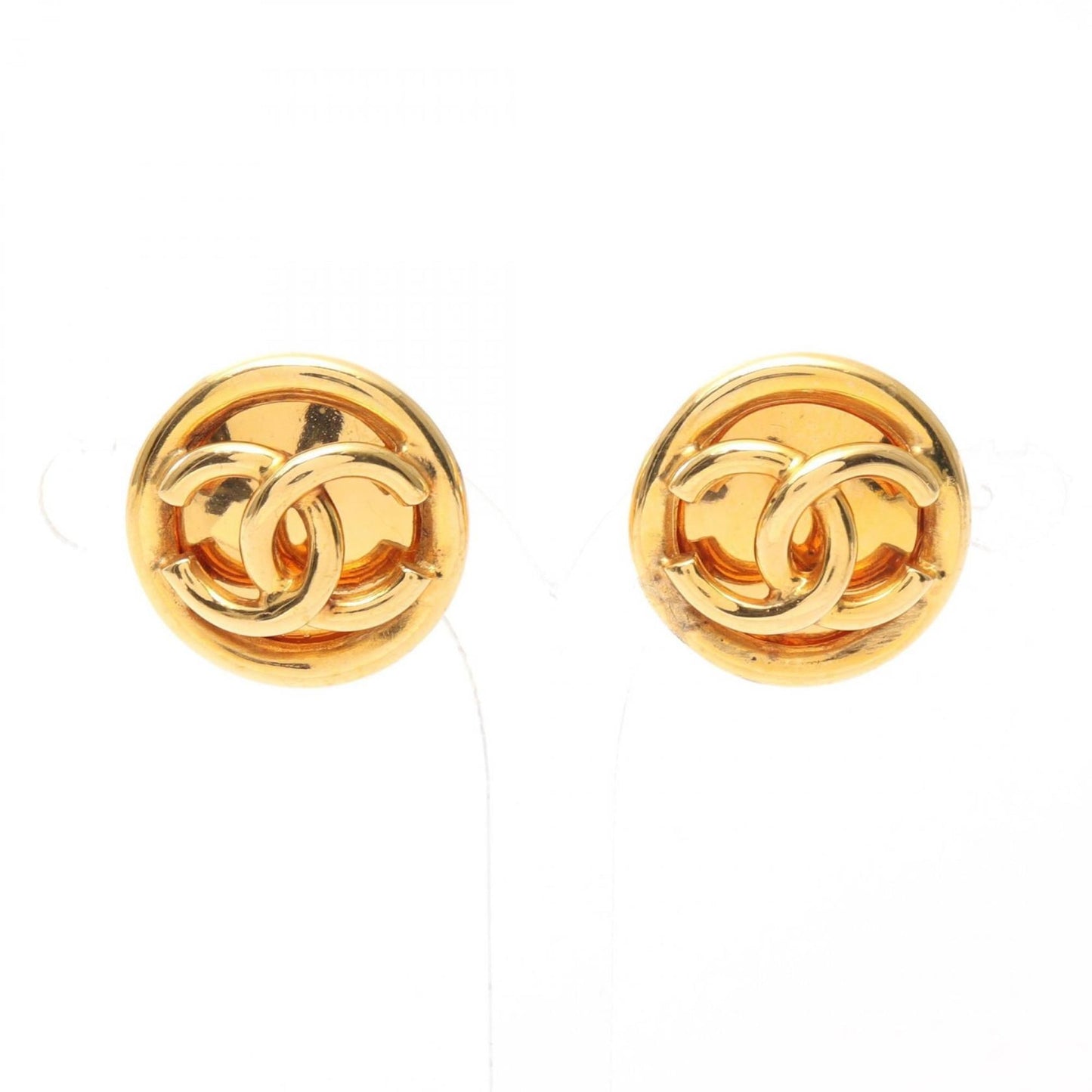 CHANEL Coco Mark Earrings, Gold Plated, Women's