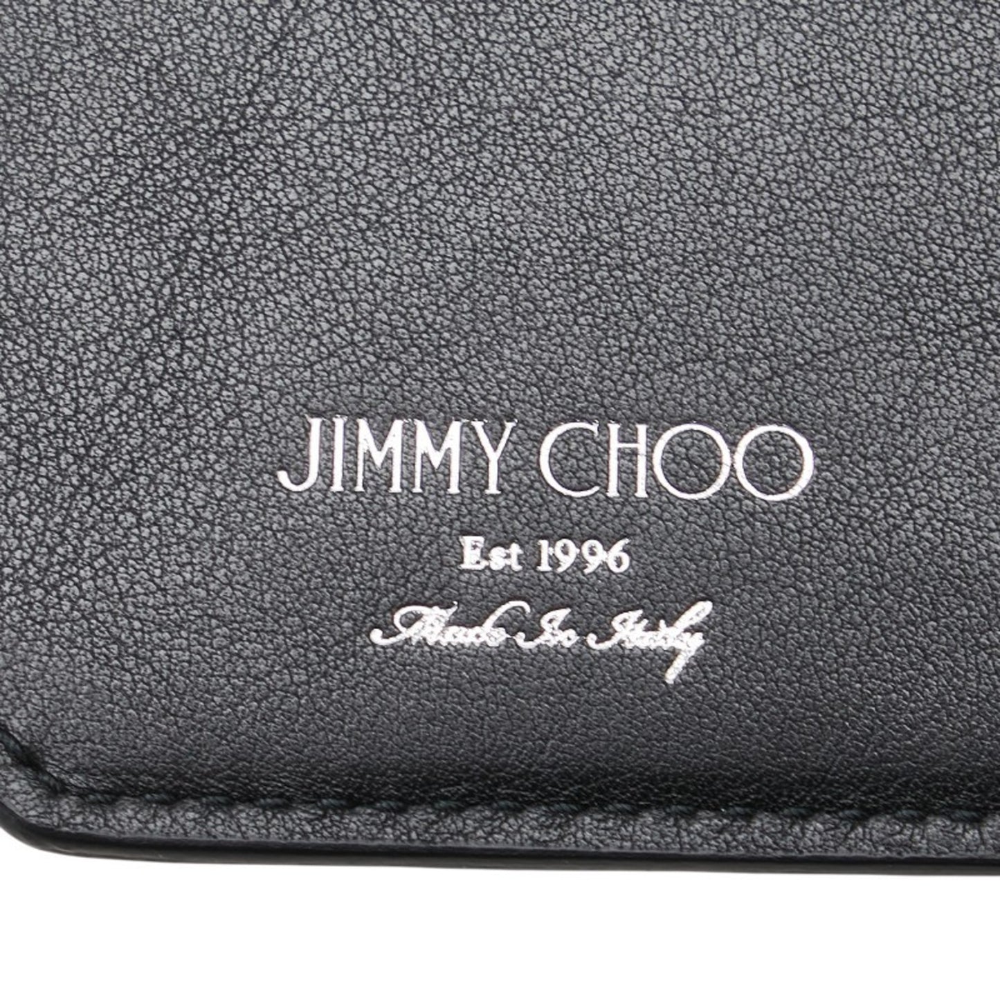 Jimmy Choo Star Studs Bifold Wallet Gray Leather Women's JIMMY CHOO