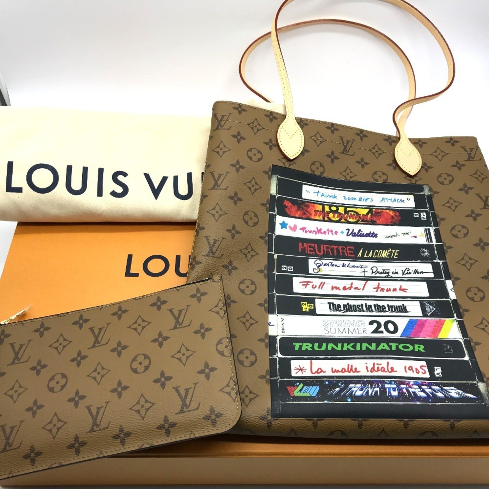 LOUIS VUITTON M45198 Monogram Reverse Video Print Carry It Shoulder Bag Tote Canvas Women's Brown — New - Store Return