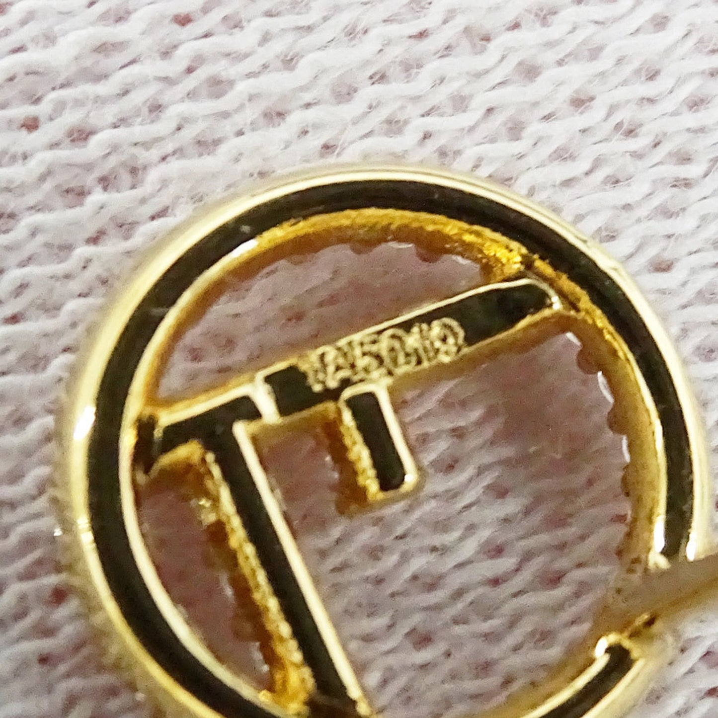 Fendi FENDI Women's Earrings, Brand F's, Rhinestone, Gold, Accessories, Binaural