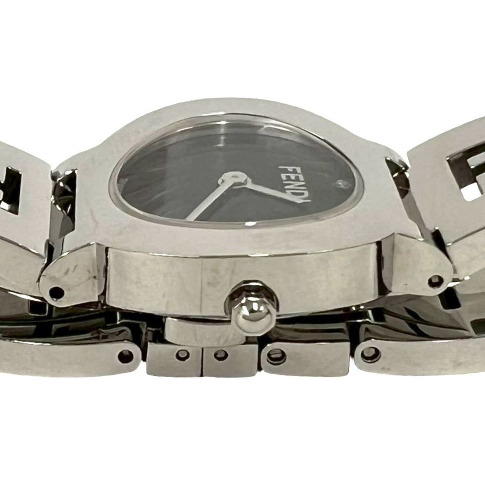 FENDI 3050L Logo Motif Stainless Steel Quartz Watch Silver 31341 — Good