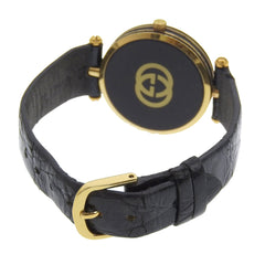 Gucci Sherry Line Watch, Gold Plated, Quartz, Analog, Black Dial, Men's — Good