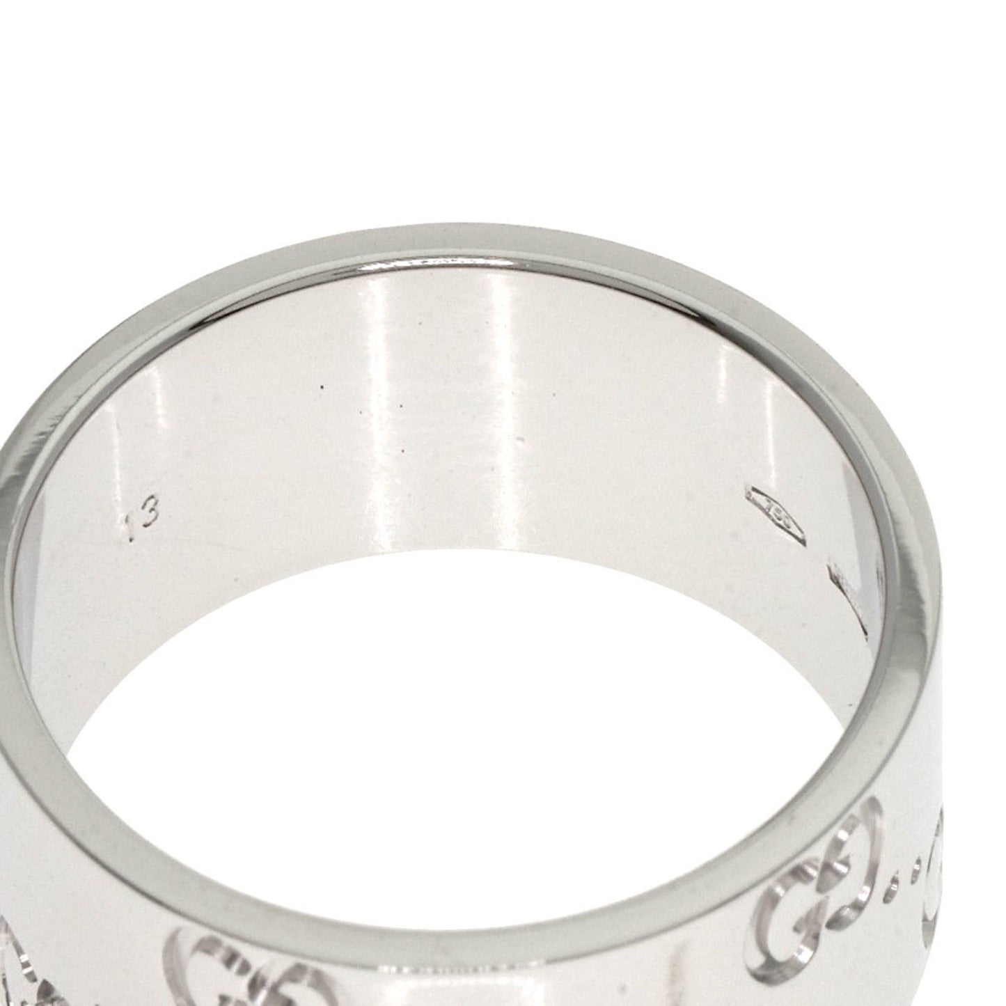 Gucci GG Icon Wide #13 Ring in 18K White Gold for Women