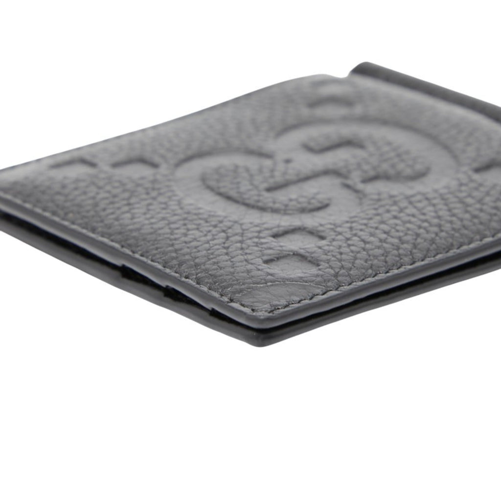 Gucci Jumbo GG Bifold Wallet with Money Clip 739477 Black Leather Women's GUCCI