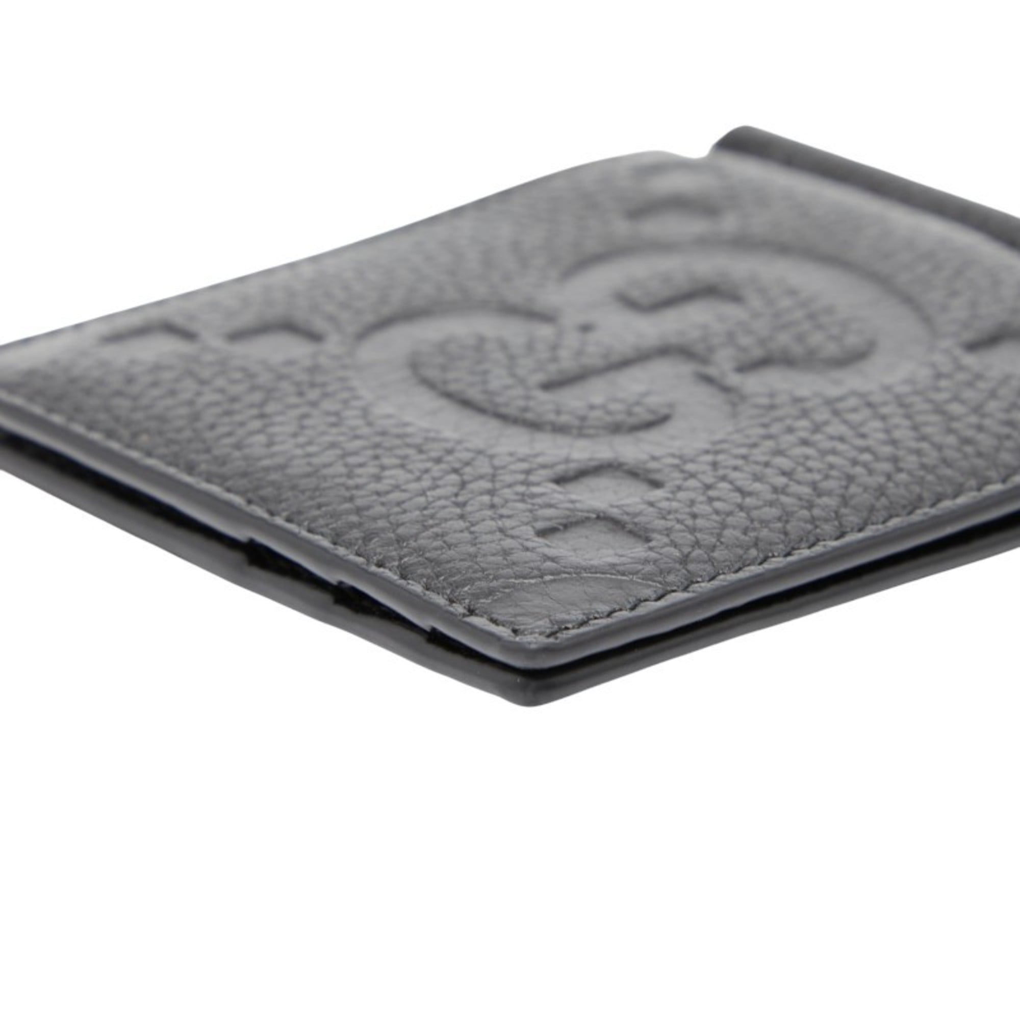 Gucci Jumbo GG Bifold Wallet with Money Clip 739477 Black Leather Women's GUCCI