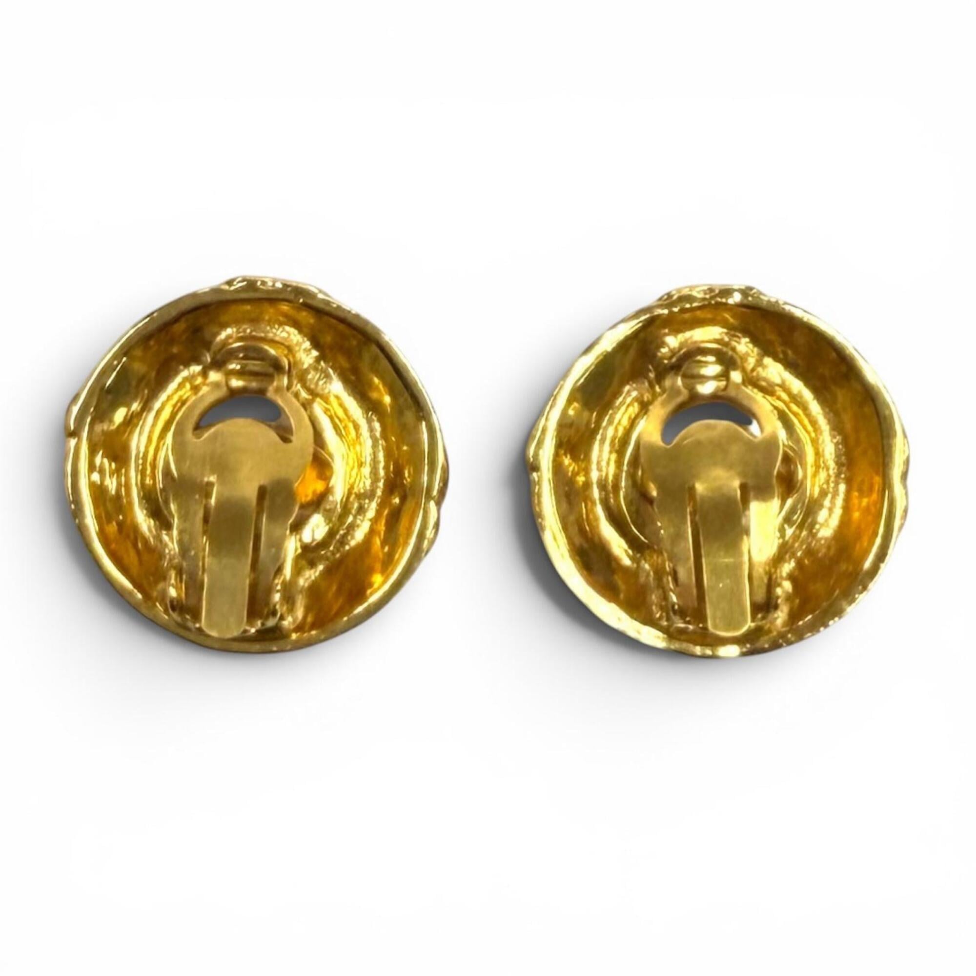 CHANEL Vintage 93A Faux Pearl Coco Mark Earrings, Gold and Ivory, Made in France, Women's, with Box — Like New