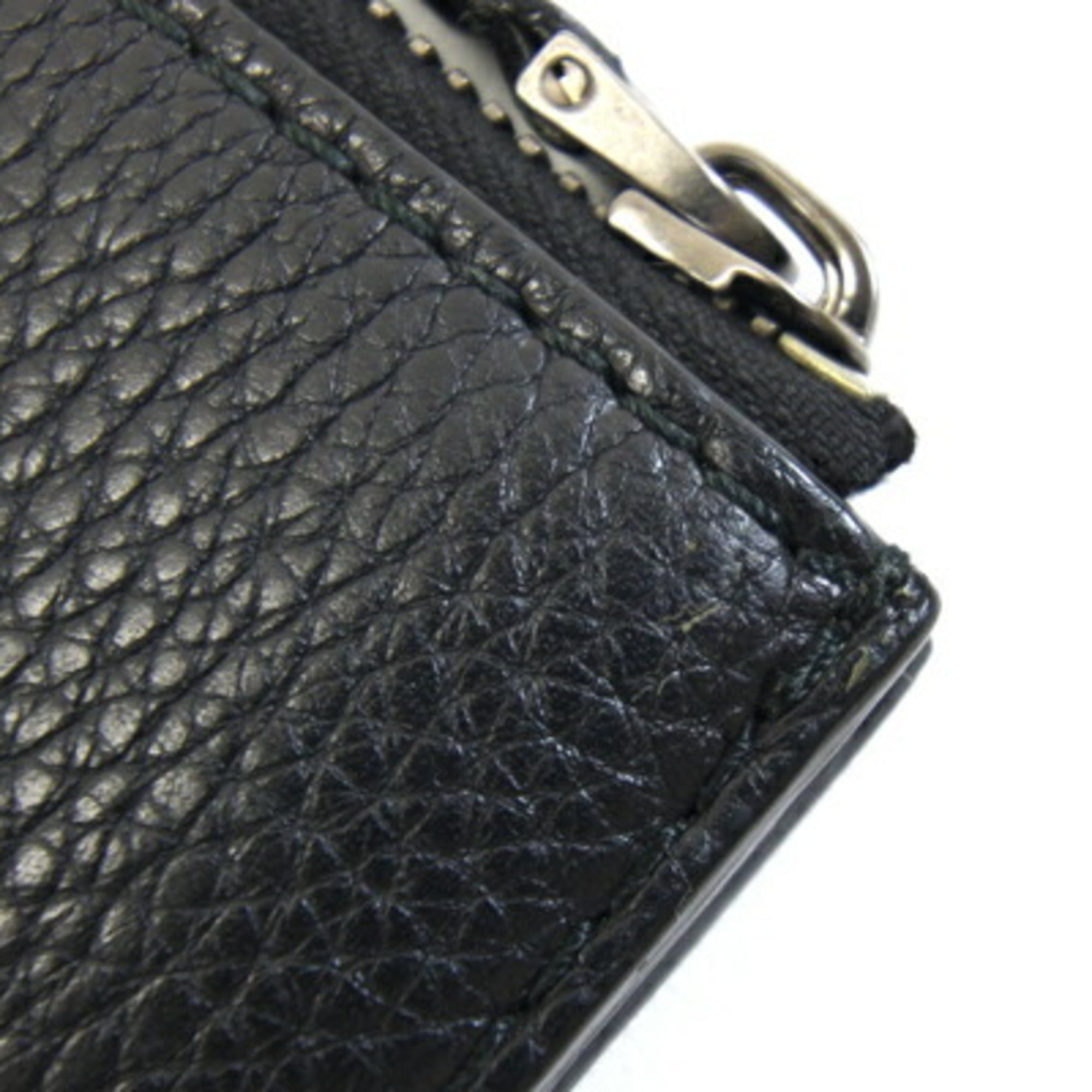 Salvatore Ferragamo Clutch Bag IY-240755 Black Leather Pouch Second for Men and Women