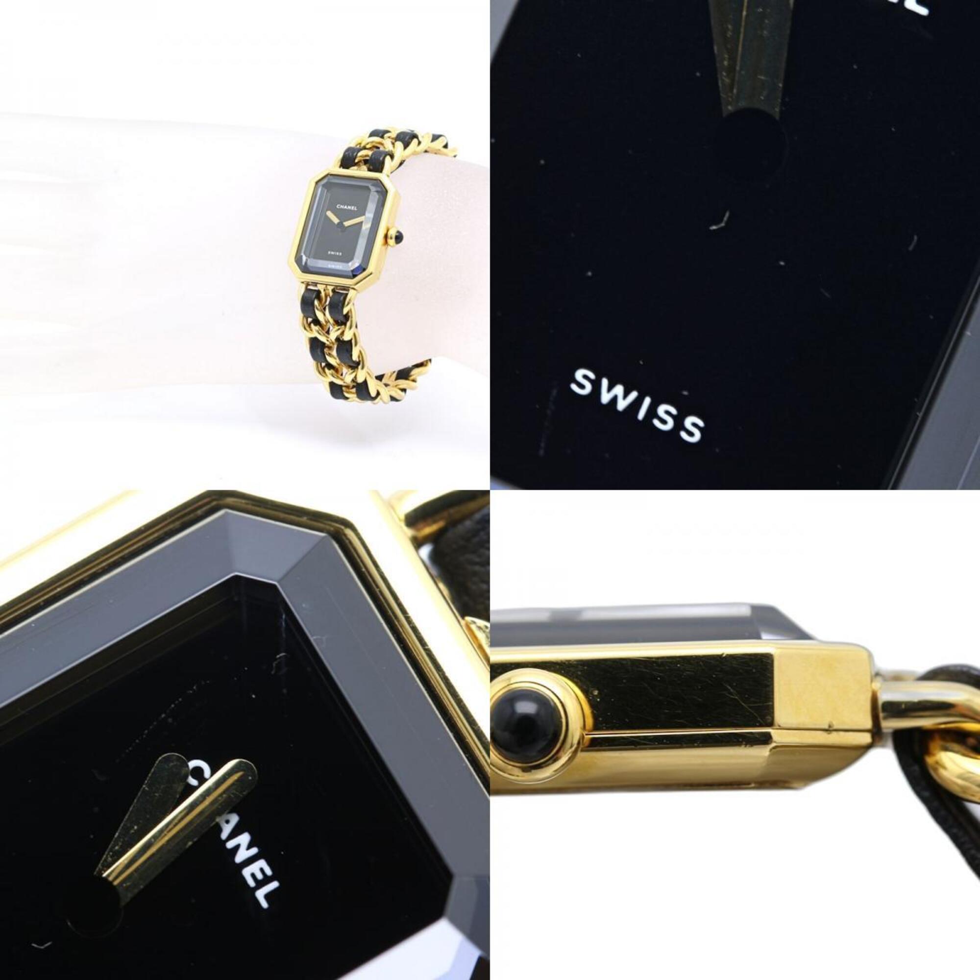 CHANEL Premiere Women's Watch, Size M, H0001 483011002, Gold Plated (GP) x Leather Strap, 130521 — Good