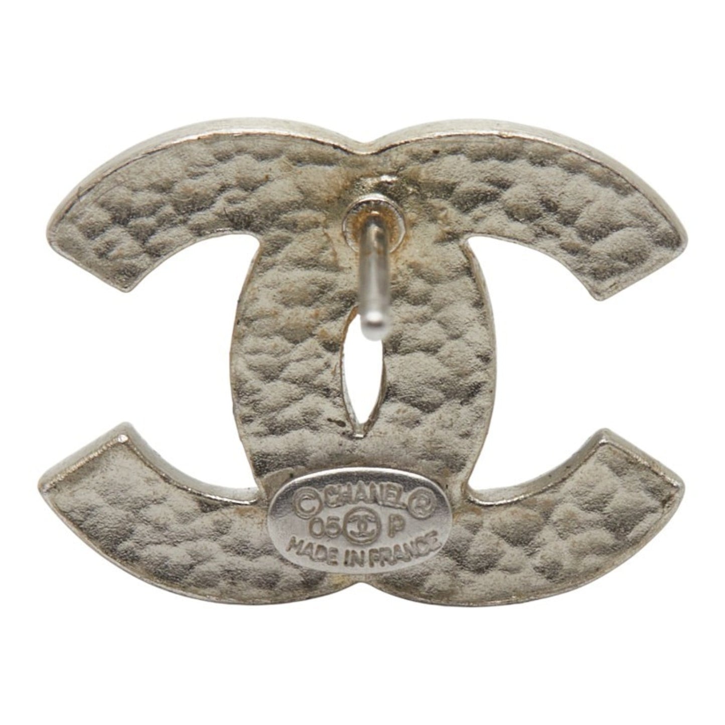 Chanel Coco Mark Stud Earrings, Single, Silver and Multicolor Metal, Women's, CHANEL