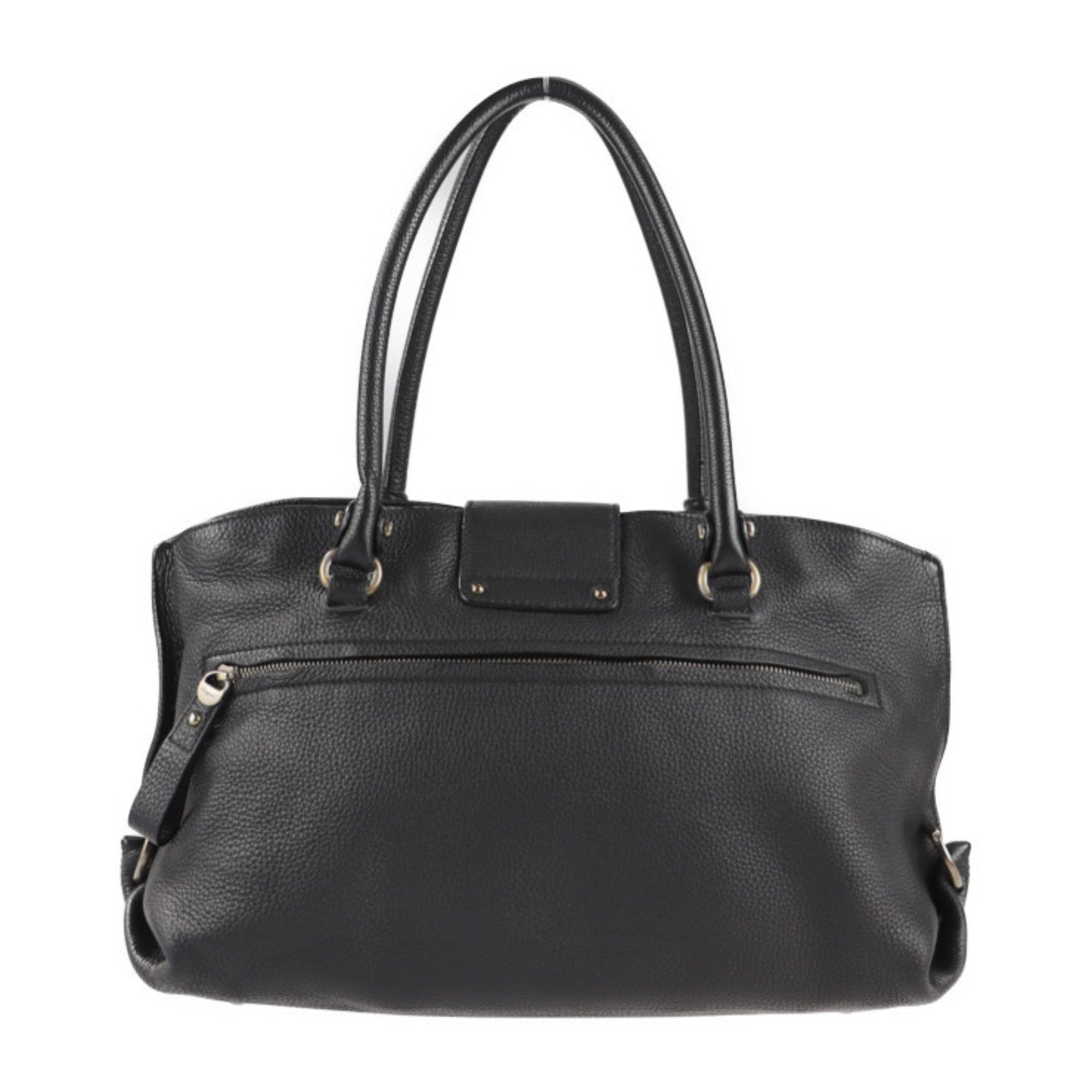 Salvatore Ferragamo Gancini Tote Bag AU21 B182 Leather Black Mini Boston