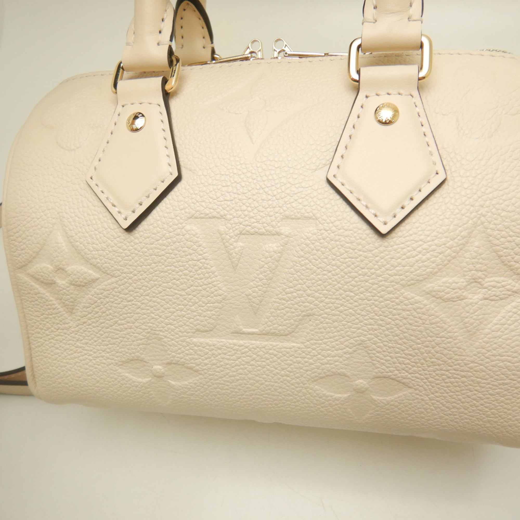 LOUIS VUITTON Monogram Empreinte Speedy Bandoulière 20 M58954 Handbag, Cream, Women's 254135 — Like New