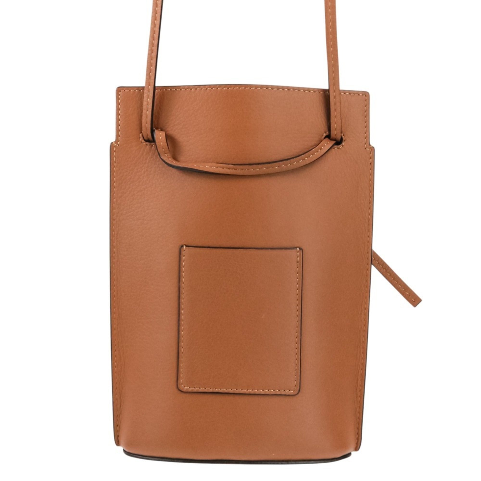 LOEWE Anagram Dice Pocket Leather Shoulder Bag 062304 Brown Women's — Like New