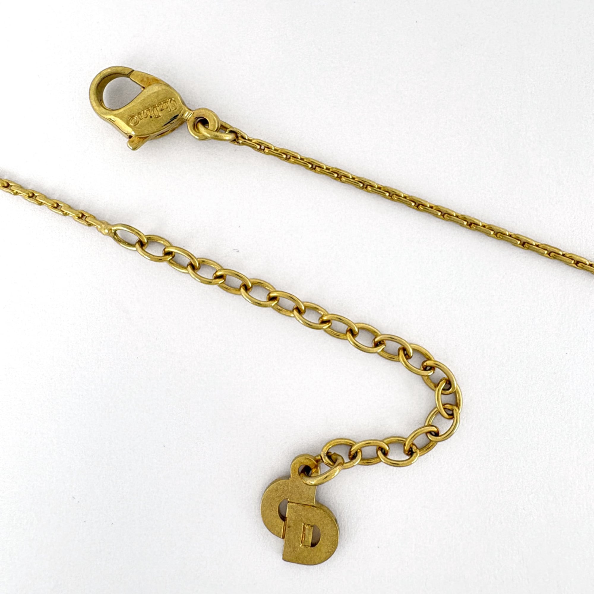 Christian Dior CD Necklace, GP Gold, Women's