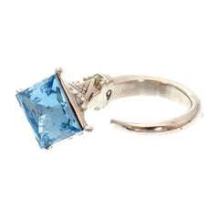 Christian Dior Like new Dior Blue Stone Metal Silver Ring 0141 — Like New