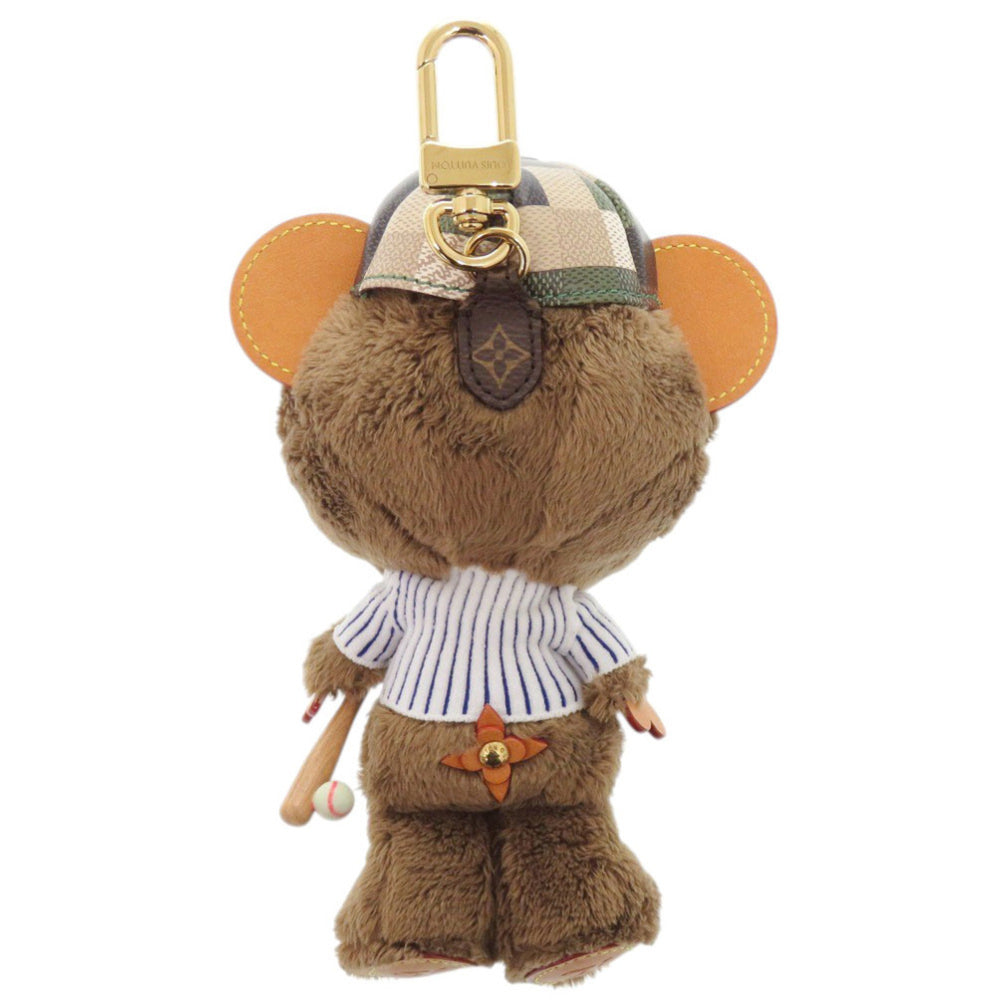 Louis Vuitton Bear Baseball M03177 Faux Fur Brown Keychain Accessory Bag Charm LV 0469 LOUIS VUITTON — Like New