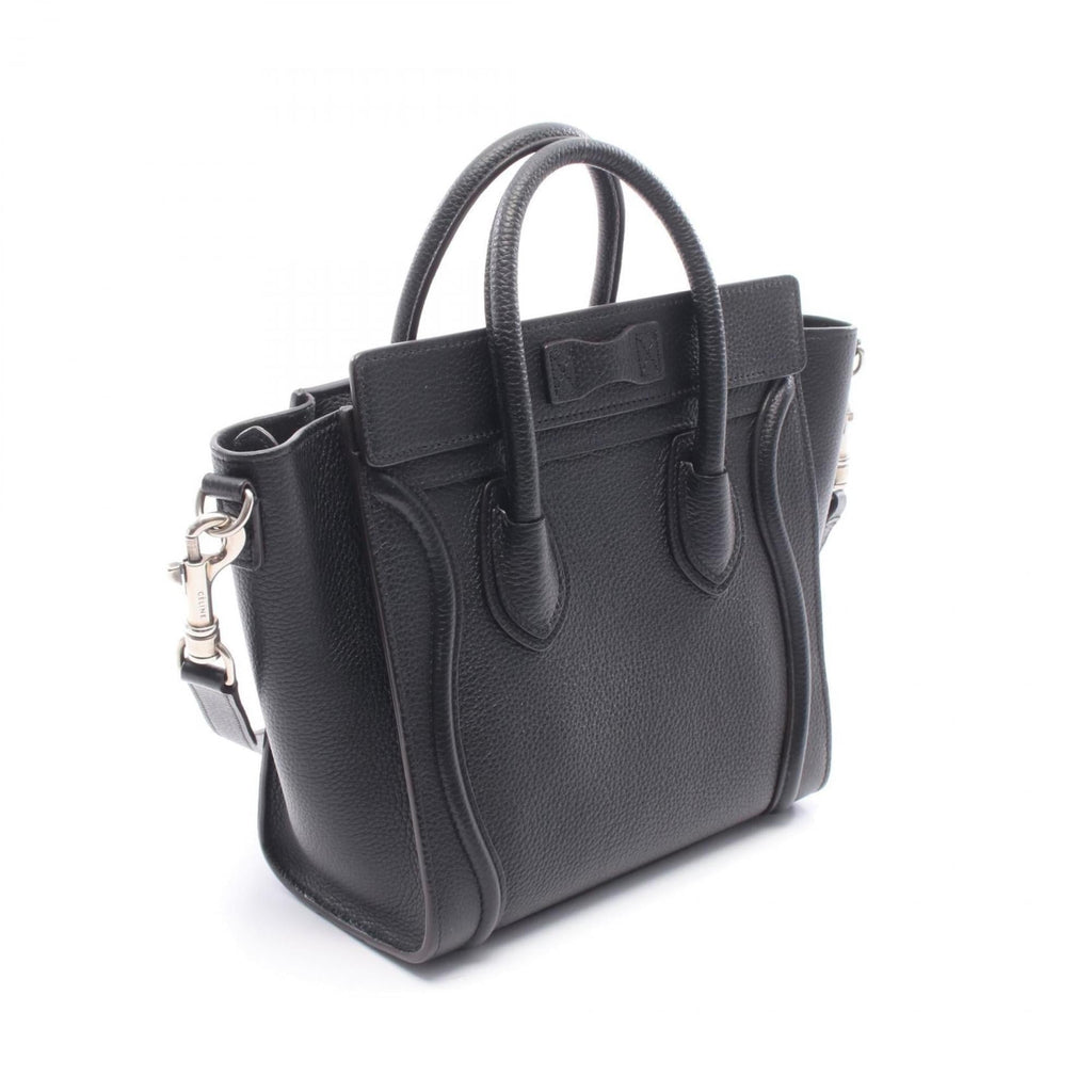 Celine Luggage Nano Shopper Handbag, Leather, Women's, Black
