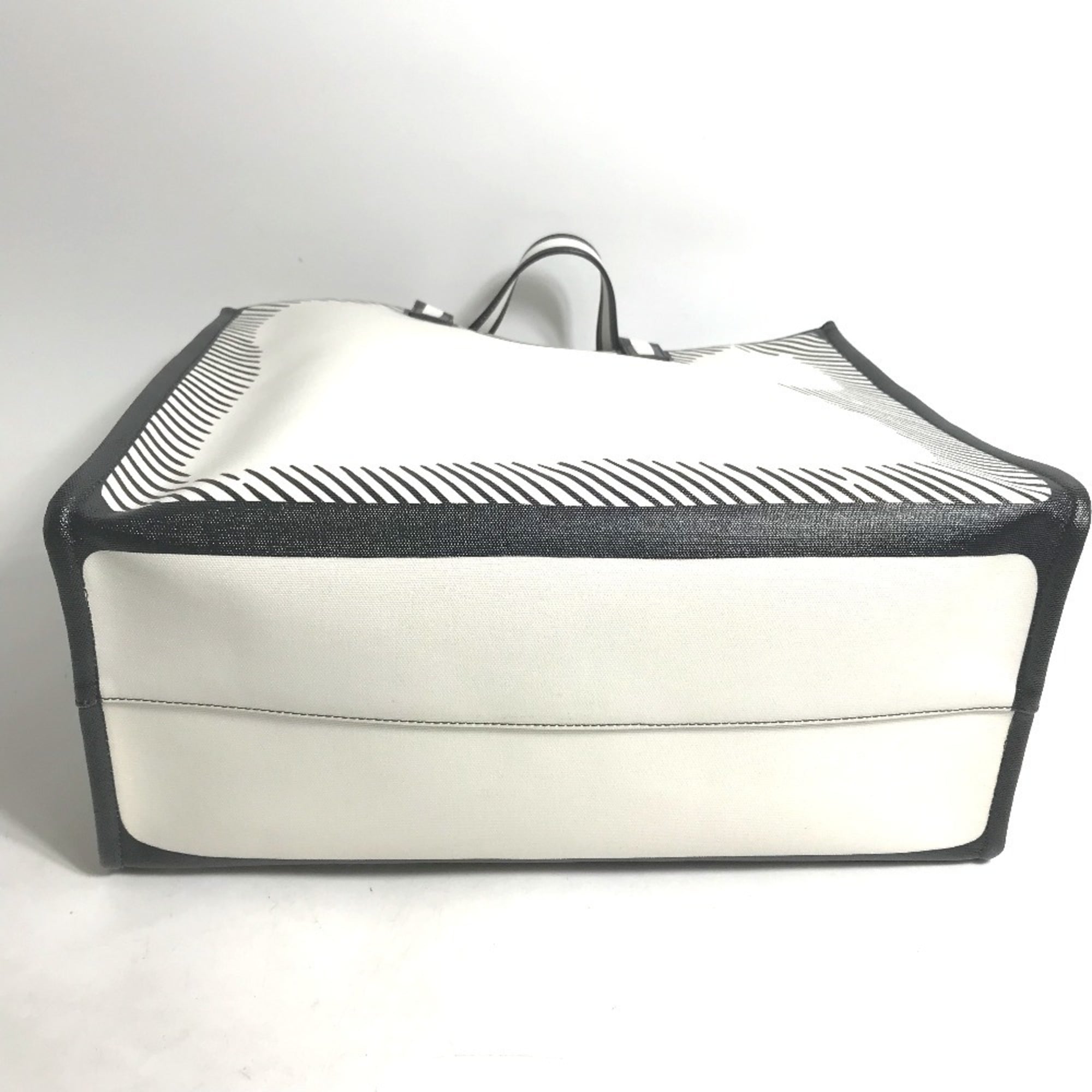 FENDI 8BH357 Joshua Vides collaboration shopper bag, shoulder tote coated canvas, men's, white — Like New