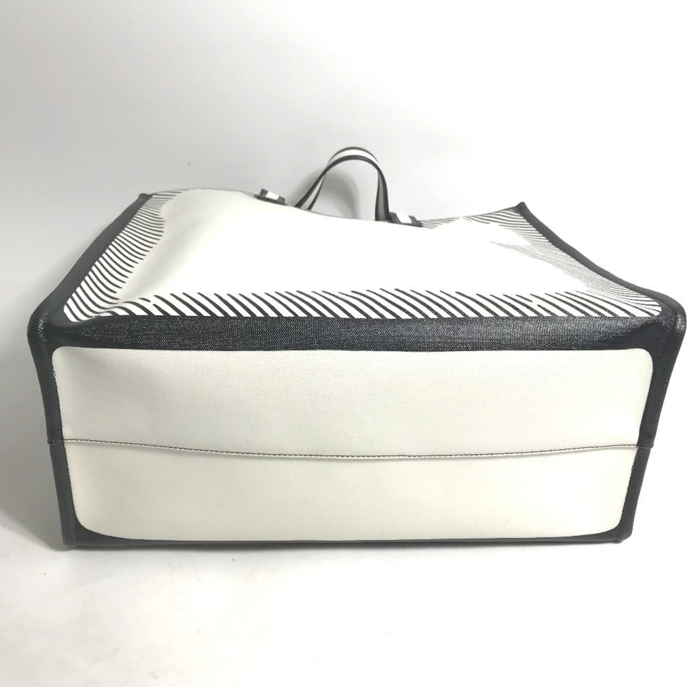 FENDI 8BH357 Joshua Vides collaboration shopper bag, shoulder tote coated canvas, men's, white — Like New