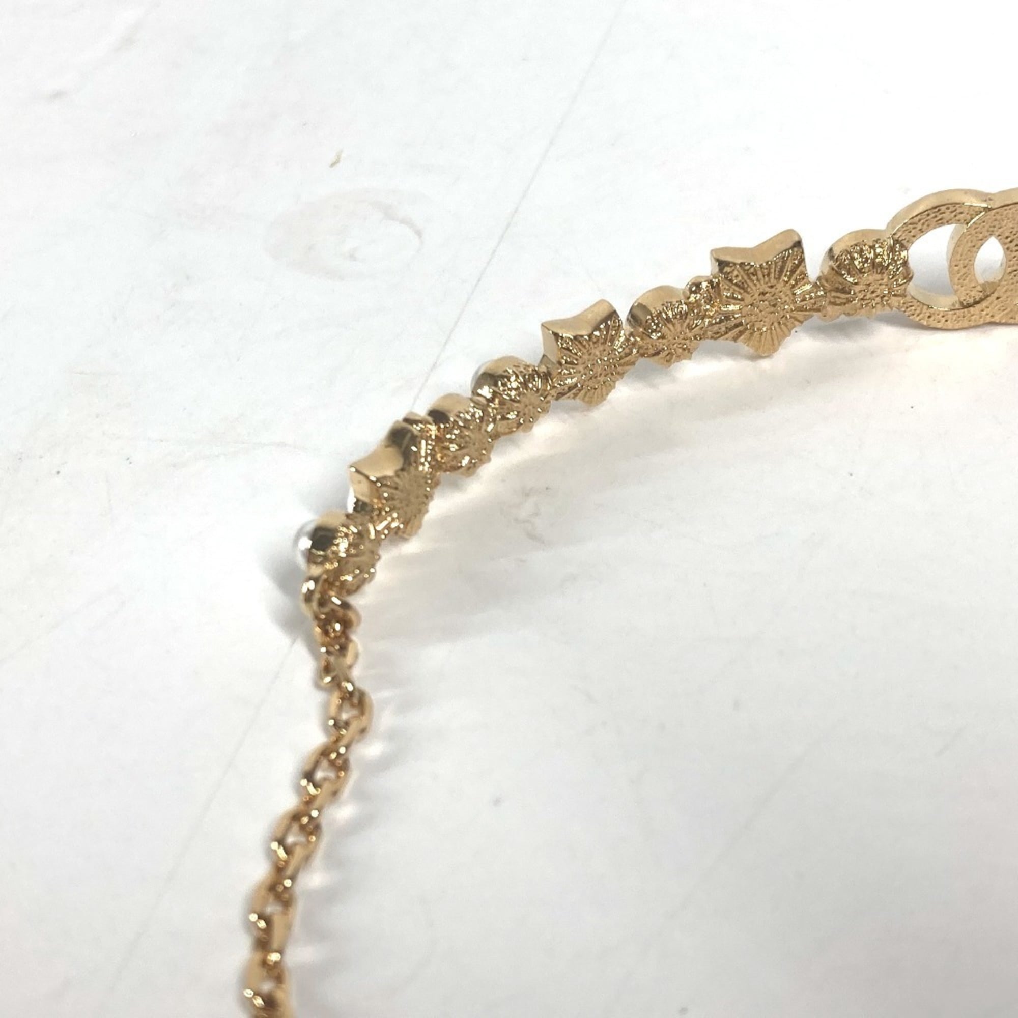 CHANEL B24C CC Coco Mark Star Chain Choker Rhinestone Necklace Metal Women's Gold G-240925-27 — New - Store Return