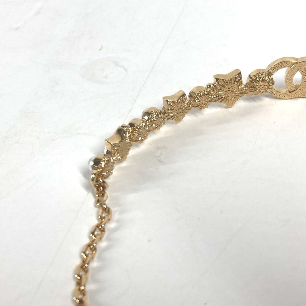 CHANEL B24C CC Coco Mark Star Chain Choker Rhinestone Necklace Metal Women's Gold G-240925-27 — New - Store Return
