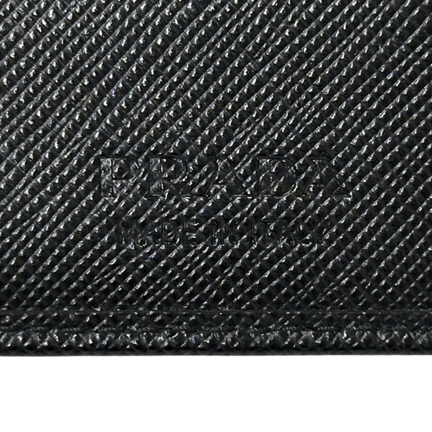 Prada Men's Saffiano NERO Money Clip 2MN077 Bifold Wallet with Triangle Logo