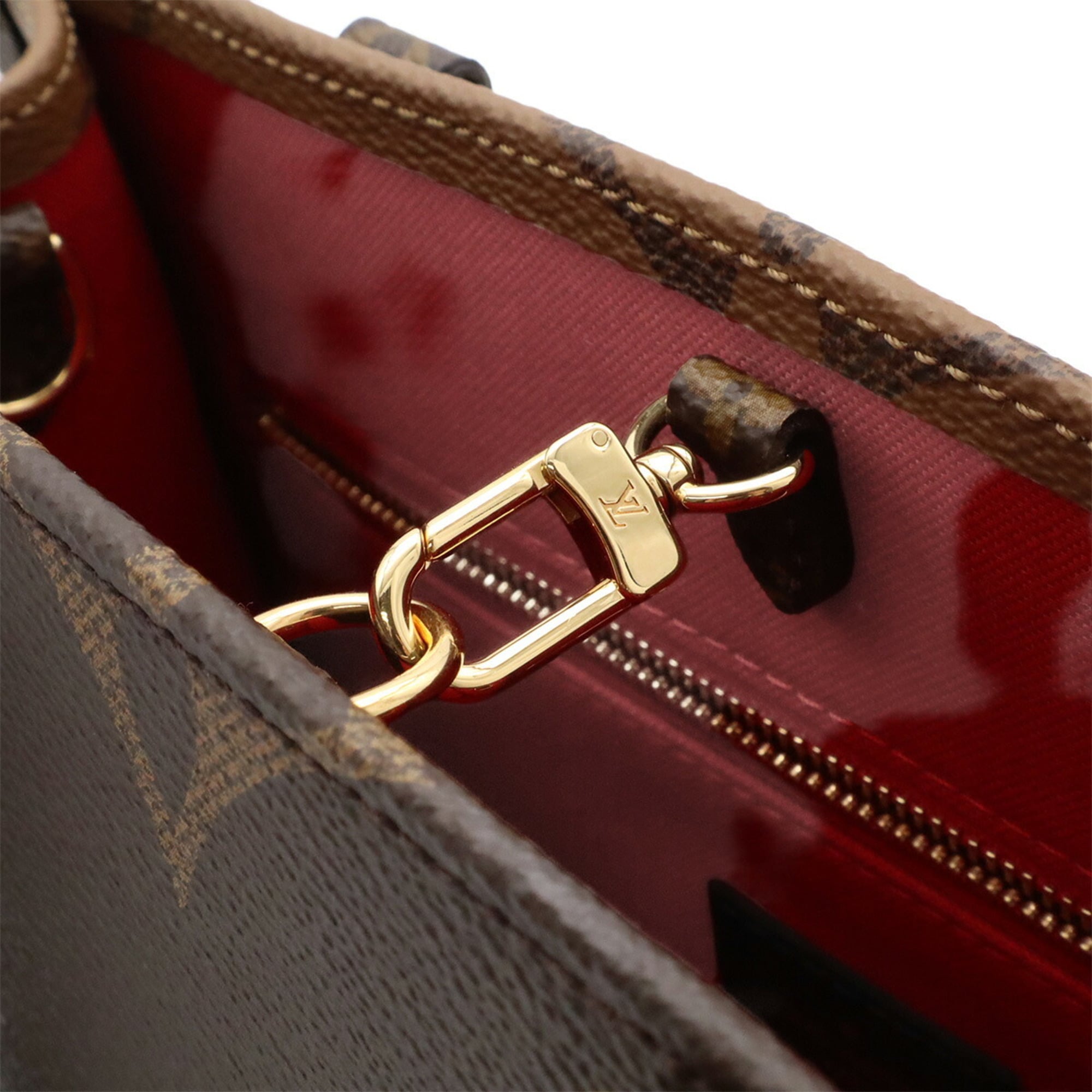 LOUIS VUITTON Monogram OnTheGo PM Handbag/Shoulder Bag, Bicolor Brown, M46373 (Handbag, Pouch Missing) — Like New