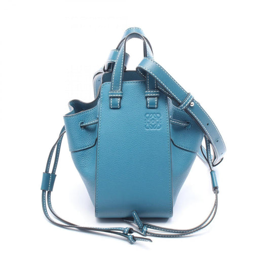 LOEWE Hammock Drawstring Bag, Mini Handbag, Leather, Women's, Blue
