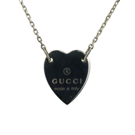 GUCCI Silver 925 Heart Motif Chain Necklace (Ag925) for Women