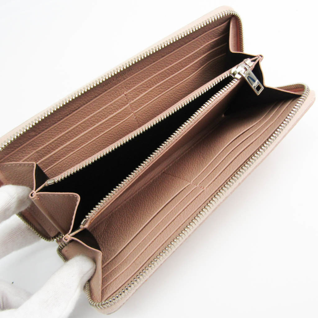 Saint Laurent 414680 Women's  Calfskin Long Wallet (bi-fold) Light Pink