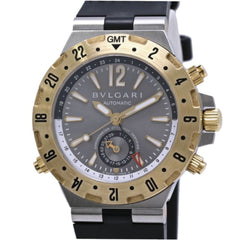 BVLGARI Diagono Professional GMT GMT40C5SGVD GMT40SG Men's Watch SS x 18K Yellow Gold Rubber 40536 — Good