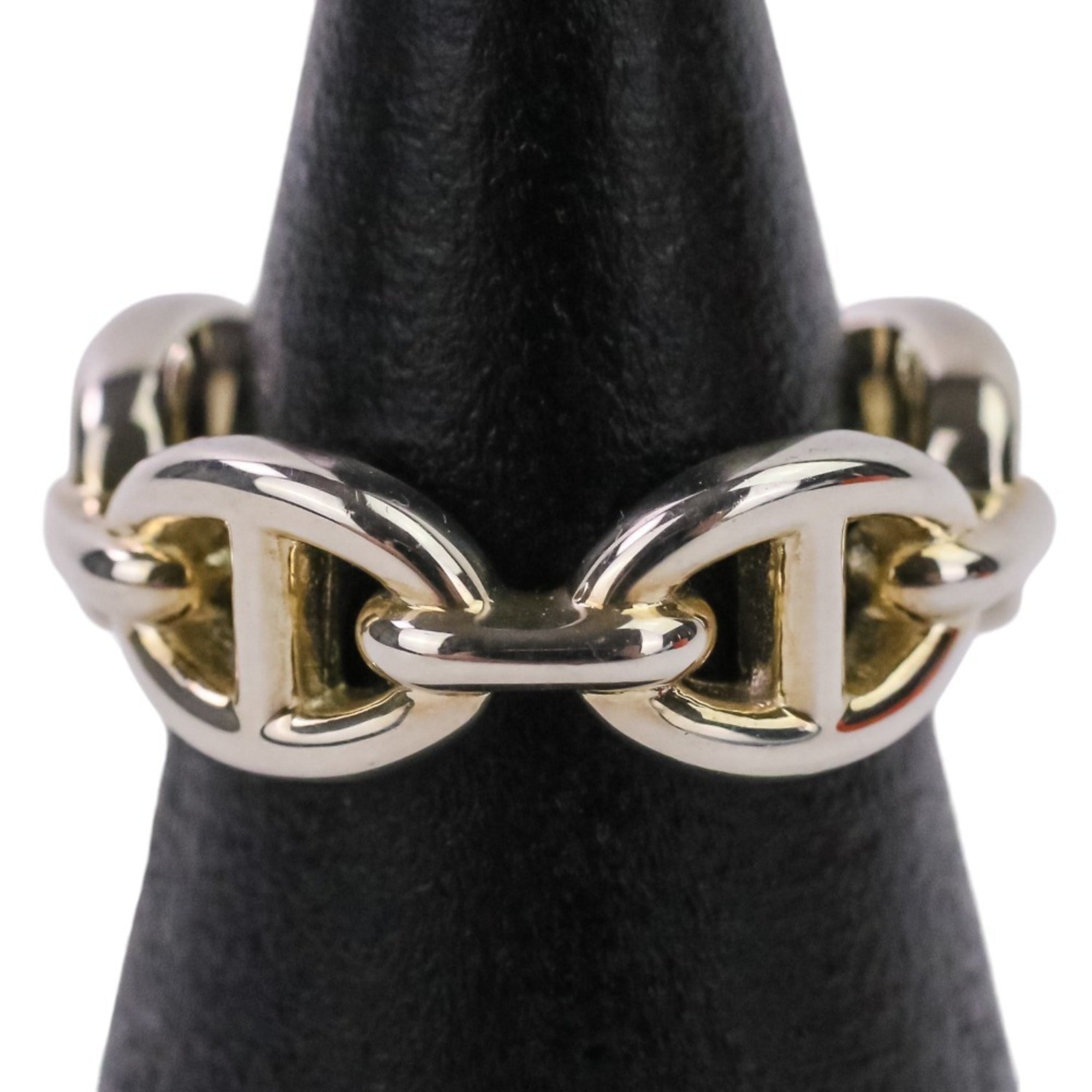 HERMES Chaine d'Ancre Enchaine PM AG925 Ring, Size 49 (equivalent), Silver, Women's — Like New