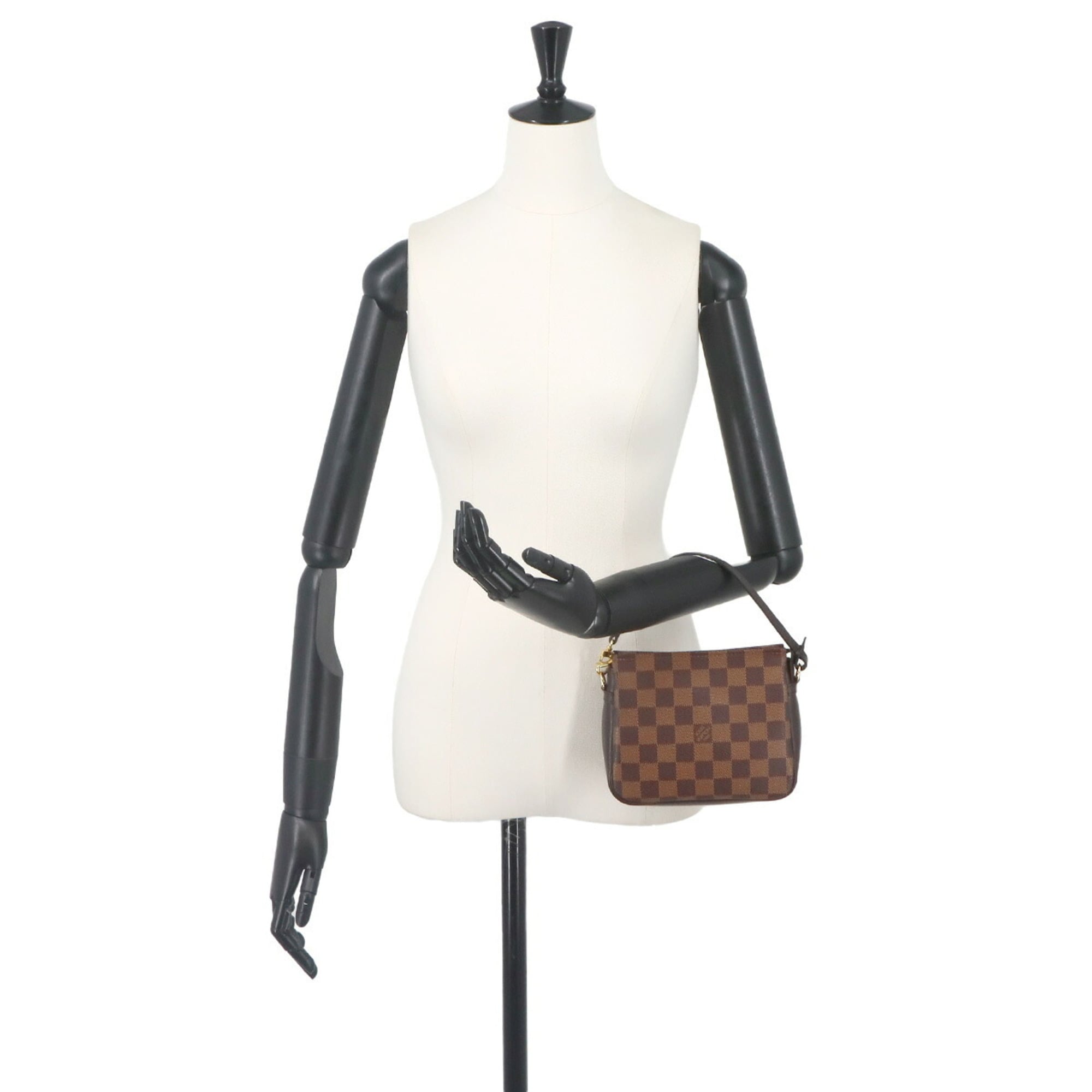 Louis Vuitton Damier Trouse Makeup Handbag Pouch Ebene N51982 Bag — Like New