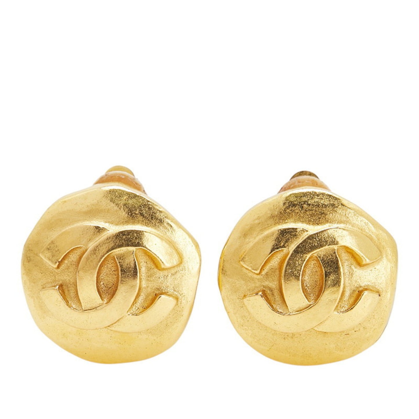 Vintage Chanel Coco Mark Earrings, Gold Plated, Women's, CHANEL
