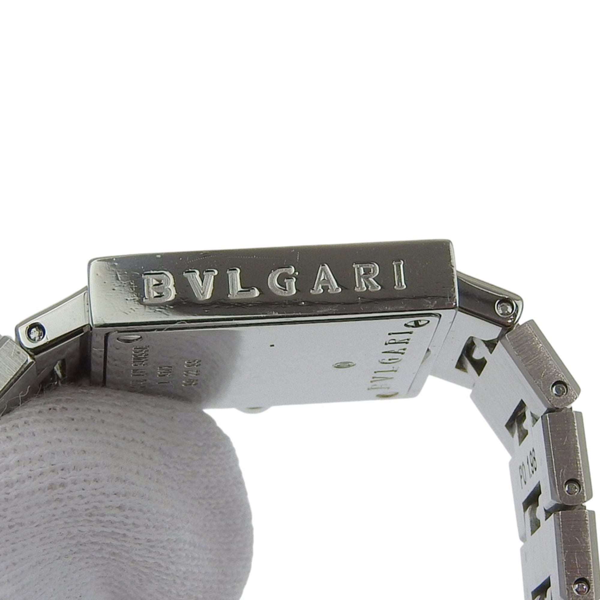 Bulgari BVLGARI Quadlard Watch SQ22SS Stainless Steel Black Quartz Analog Dial Women's — Very Good