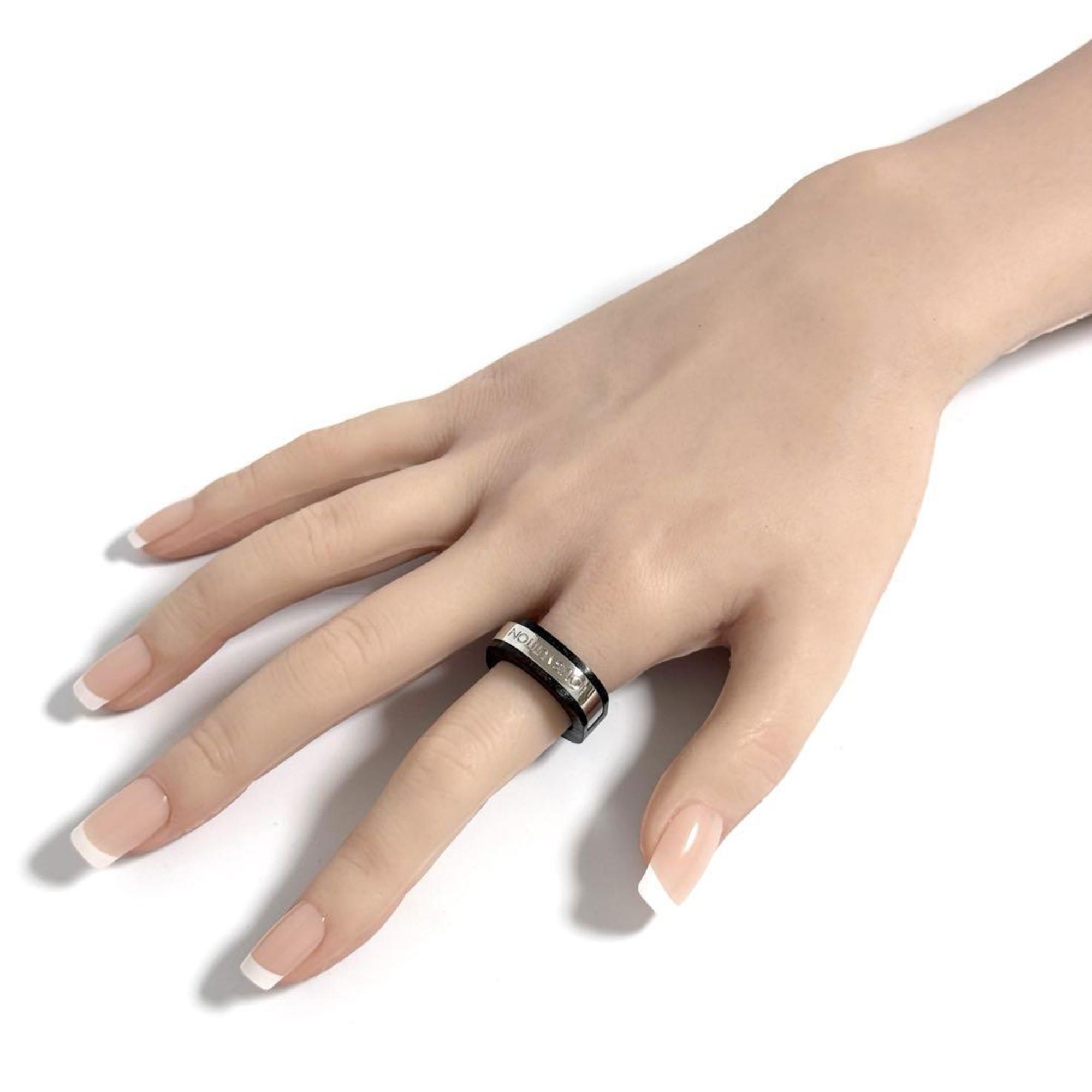 Louis Vuitton Men's Wood and Metal Square Ring — Like New
