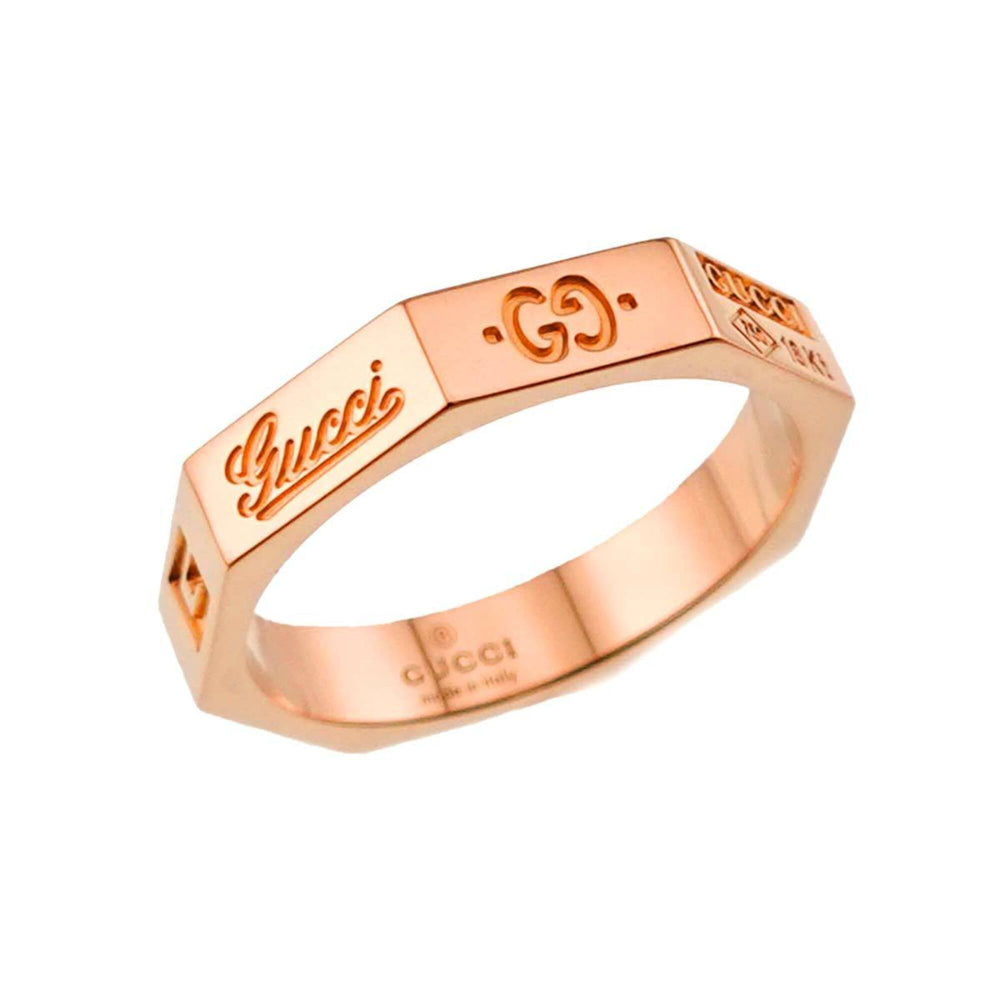 Gucci Octagonal Ring #10, 18K PG Pink Gold 750 — Like New