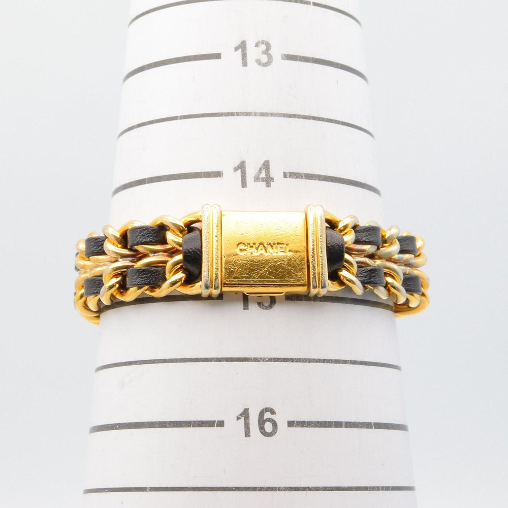 CHANEL Premiere M Watch, Gold-Plated, with Leather Strap, Black, Women's, H0001 — Very Good