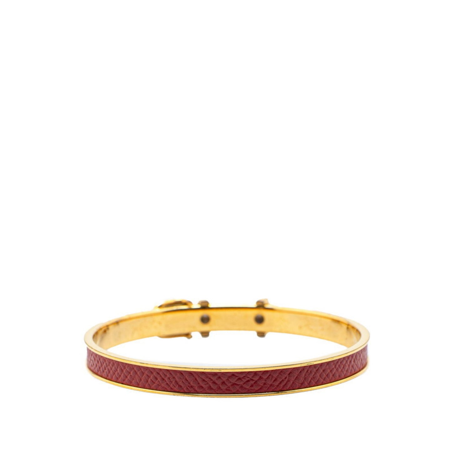 Hermes Belt Motif Bangle Gold Red Plated Women's HERMES