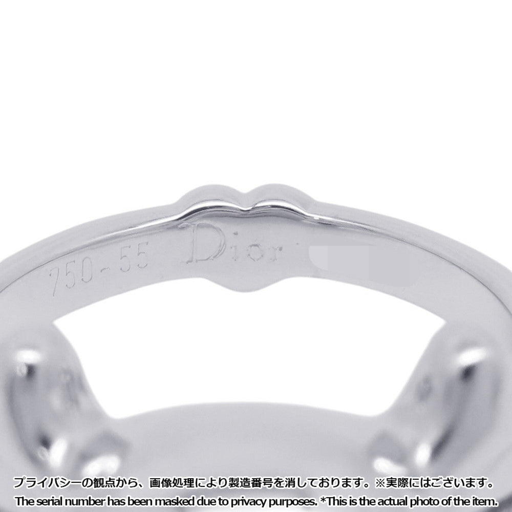 Christian Dior ring, Tete de Mort skull diamond, 18K white gold, ring size 55 — Like New