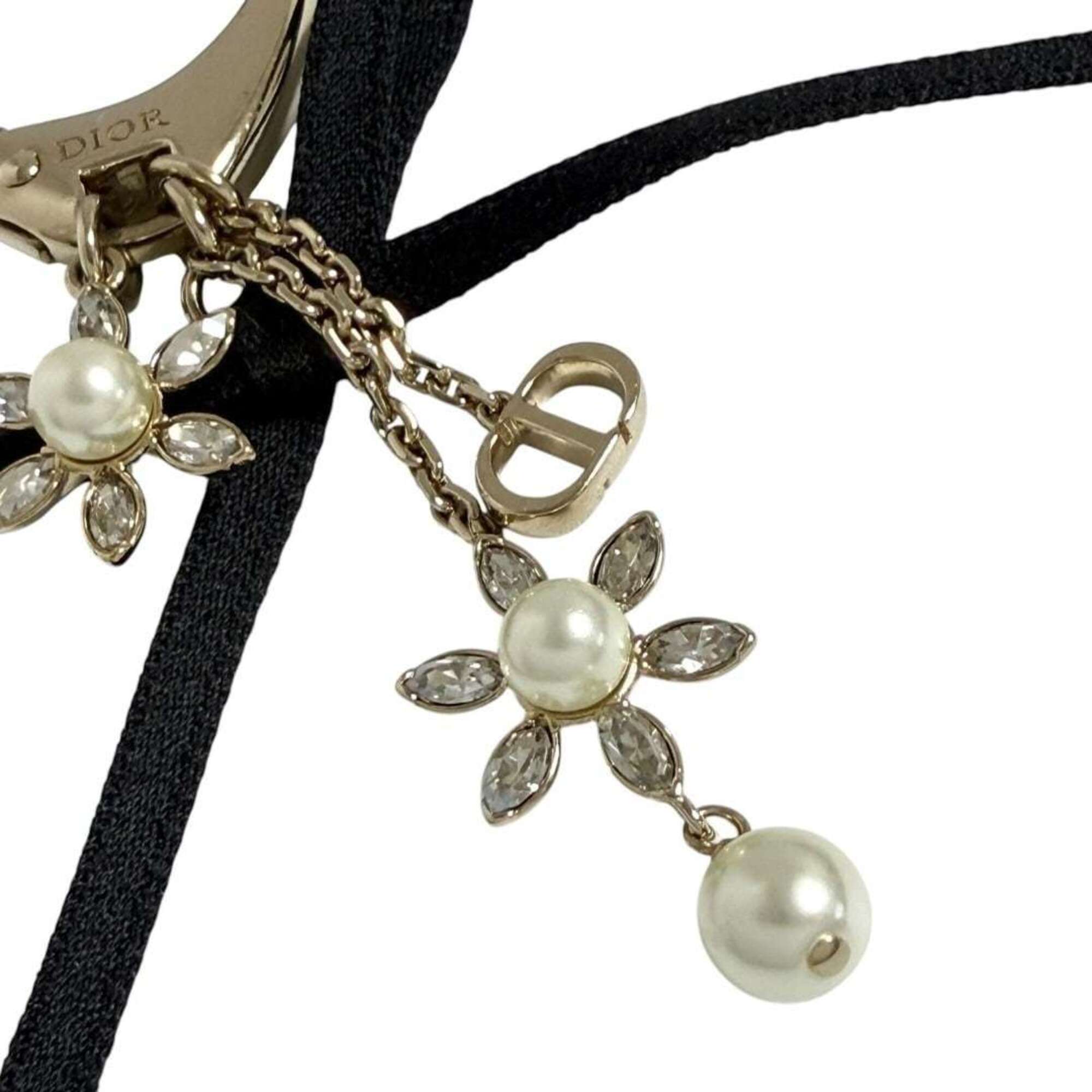 Christian Dior Dior Women's Bag Charm, Bloom in Ribbon, Black — Like New