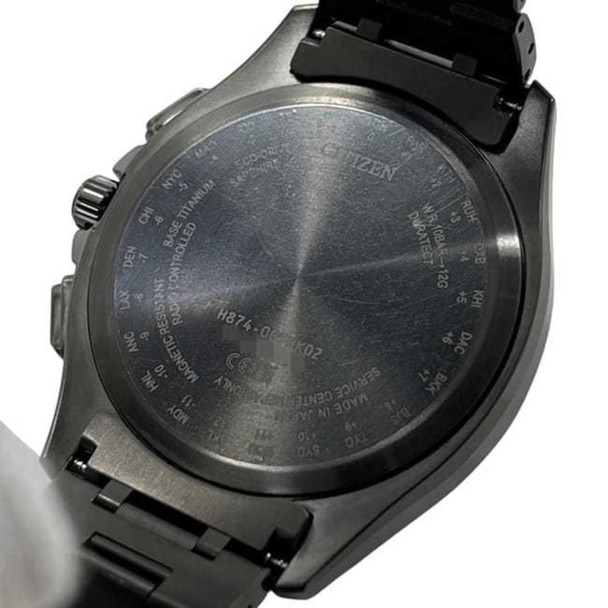 Citizen Attesa Red Black Eco-Drive Watch BY1005-73Z H874-005HK02 Men's Titanium Quartz Radio-Controlled Solar 5D203**** CITIZEN Day-Date — Very Good