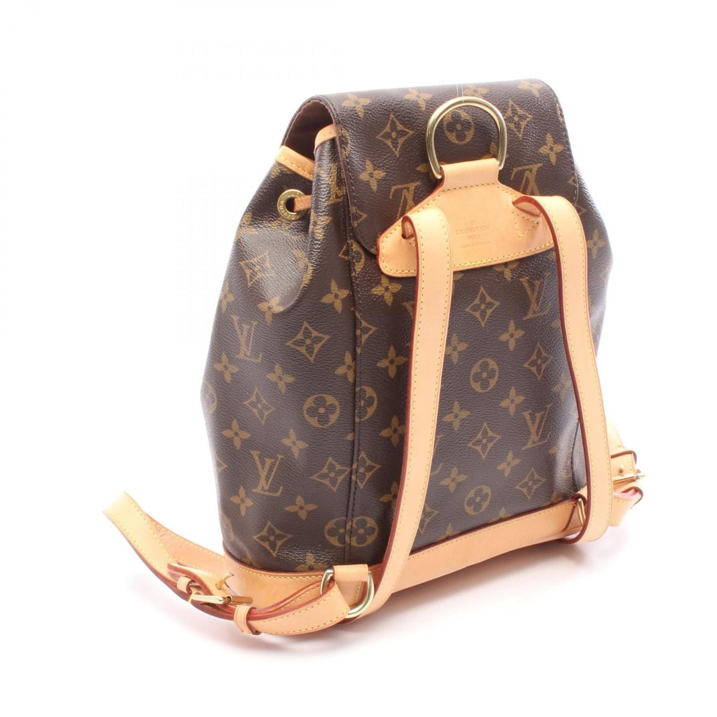 Louis Vuitton Montsouris MM Monogram Backpack, Coated Canvas and Leather, Brown, M51136, Women's