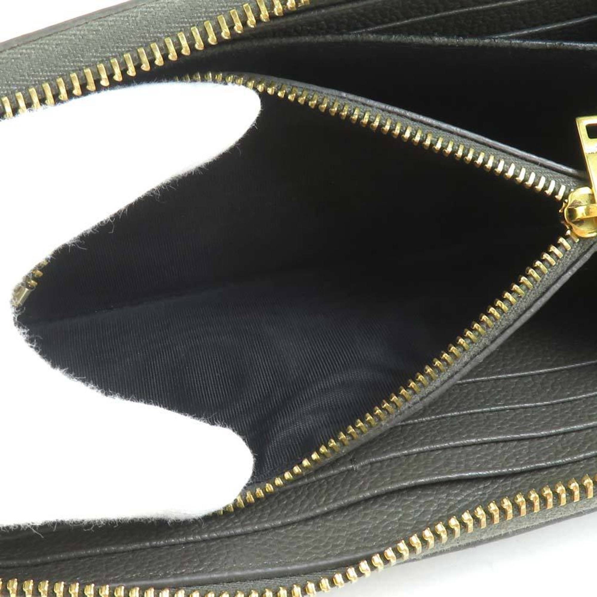 Saint Laurent round long wallet in khaki brown and gold leather for men women, r10683a