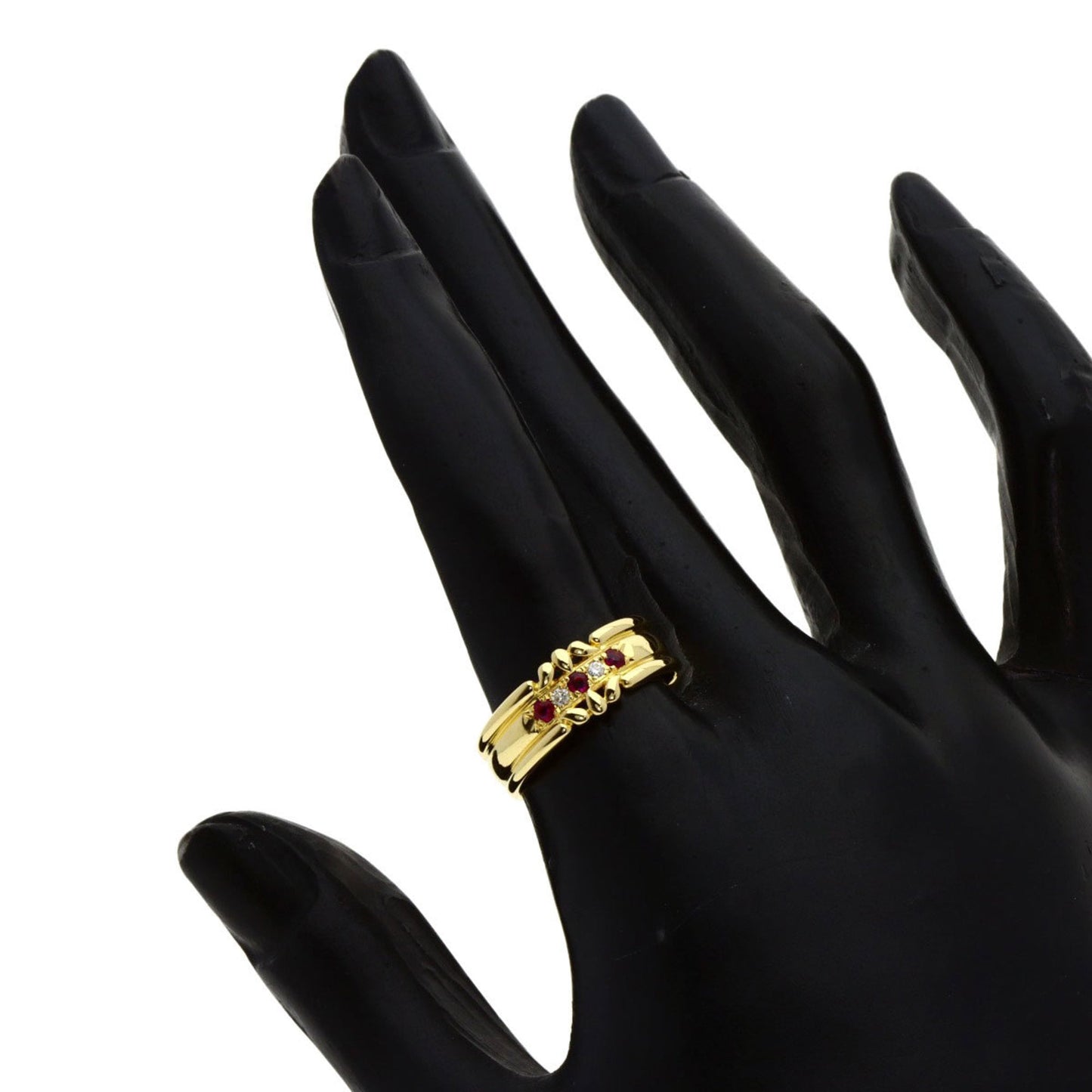Burberry Ruby and Diamond Ring in 18K Yellow Gold for Women