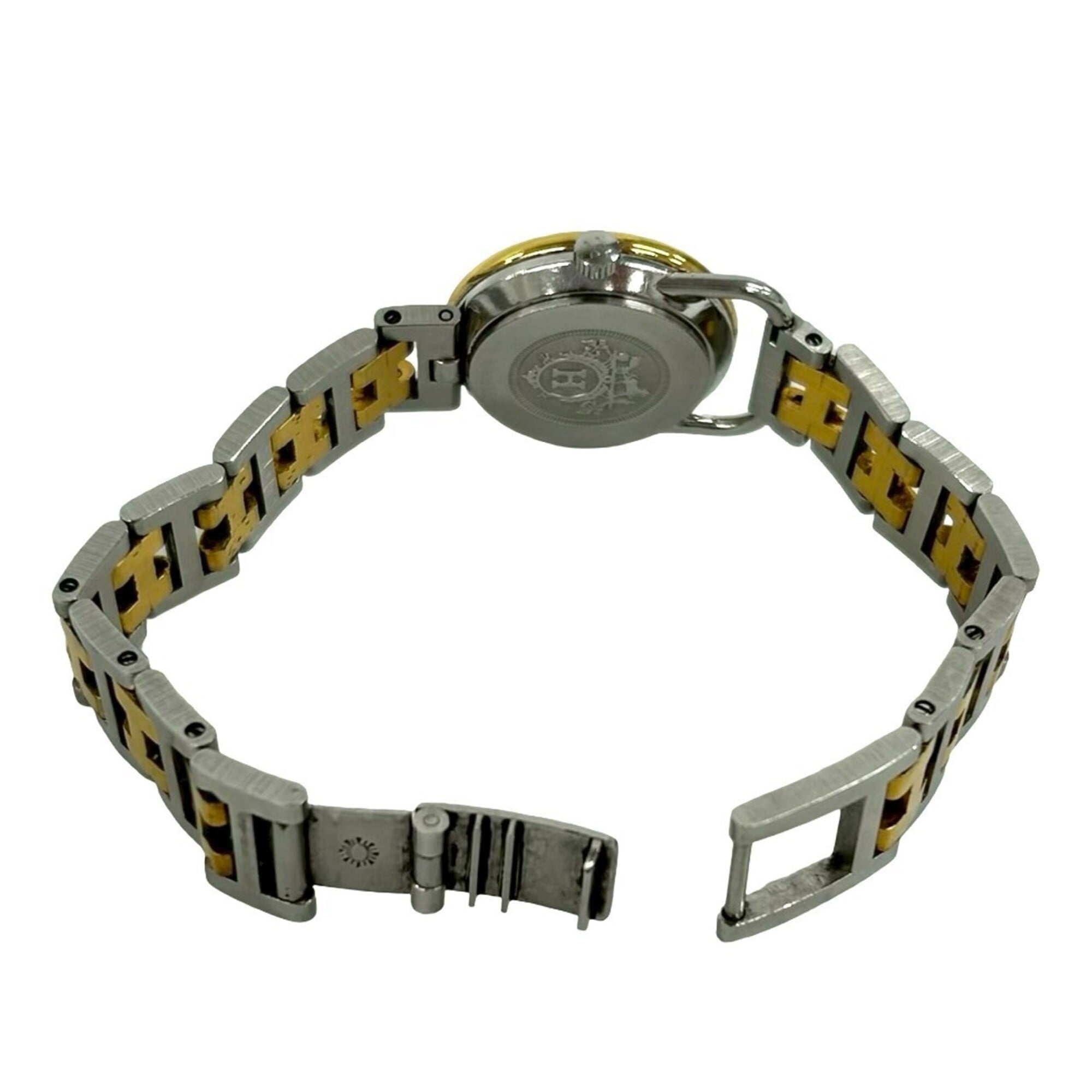 HERMES Vintage Profile GP Stainless Steel Quartz Watch Gold 32947 — Good