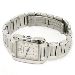 Cartier women's watch Tank Anglaise SM W4TA0003, diamond, stainless steel, quartz, silver dial, polished — Very Good
